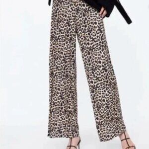 Zara Leopard Print Flowy Pants
